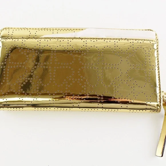NEW KATE SPADE METRO SPADE NEDA ZIP WALLET IN GOLD - Picture 4 of 6